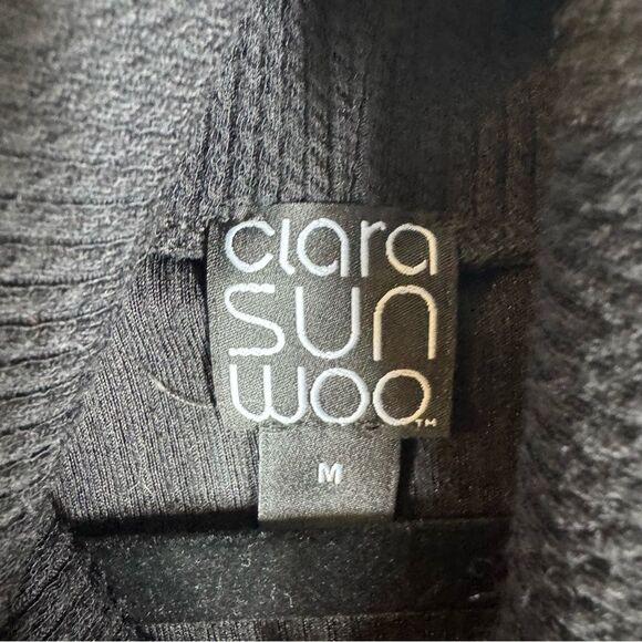 Clara Sun Woo Cowl Neck Knit Sweater Black Stretch Women’s Size Medium - Picture 3 of 5